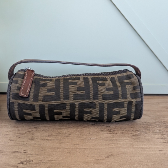 Fendi Zucca Canvas Mini Baguette Wristlet - Brown/Black - Picture 9 of 16